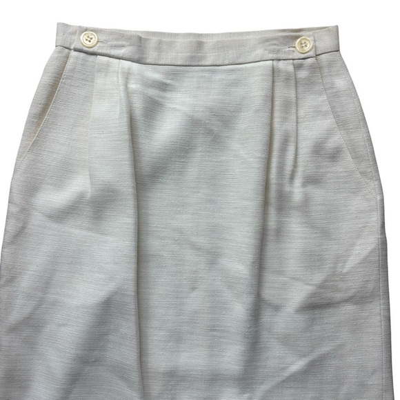 Vintage Christian Dior Elegant Cream Women's Skirt Size 8 With Pockets! - Picture 8 of 14